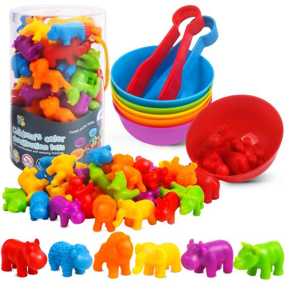 Imagem de Brinquedo Counting Animals GKDOMS com tigelas de separação para crianças de 3 anos ou mais