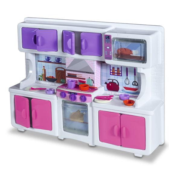 Imagem de Brinquedo Cozinha Infantil Completa Rosa Copa Lua de Cristal