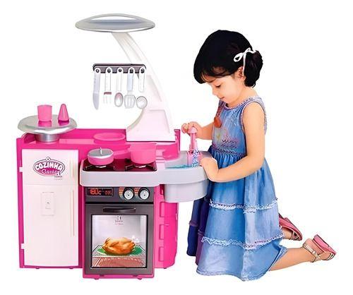 Imagem de Brinquedo Cozinha Infantil Geladeira E Fogão Pia que Sai Agua Completa