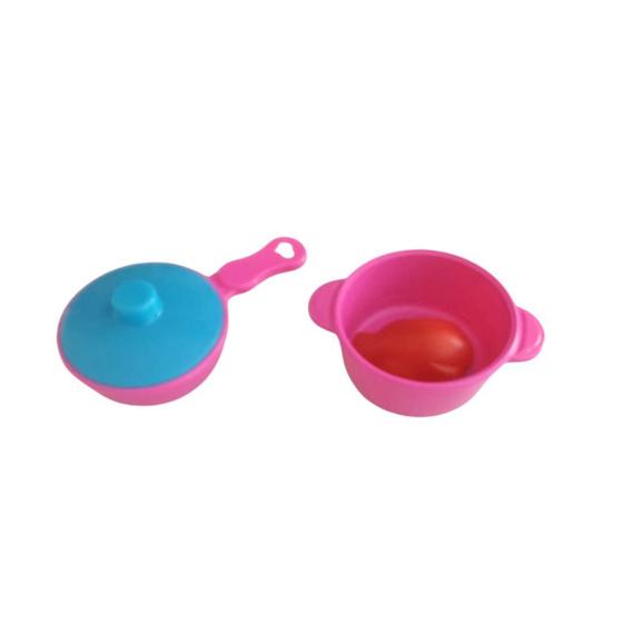 Imagem de Brinquedo Cozinha Infantil Kit Panelinhas Com Frango Panela E Frigideira Faz De Conta Plastico