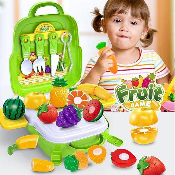 Brinquedo cozinha mochila com frutas e vegetais com corte de tiras autocolantes é boa?