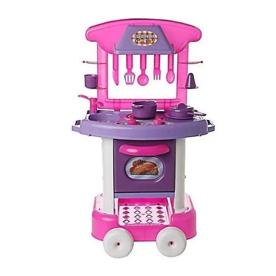 Imagem de Brinquedo Cozinha Play Time Rosa Com Acessórios Infantil