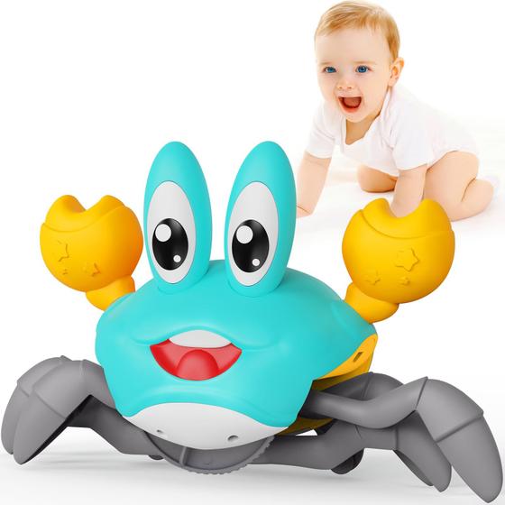 Imagem de Brinquedo Crawling Crab Baby FunMission com música e luz LED verde