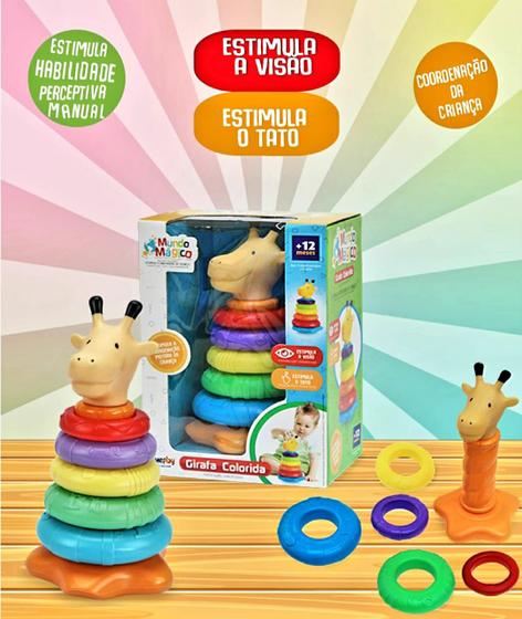 Imagem de Brinquedo Criativo Girafa Colorida Mundo Mágico