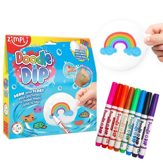 Imagem de Brinquedo criativo Zimpli Kids Doodle N Dip com 8 marcadores mágicos