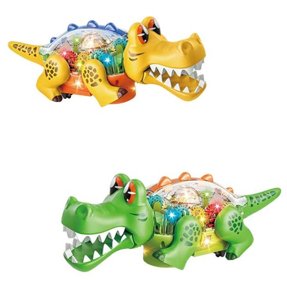 Imagem de Brinquedo Crocodilo Jacaré infantil Bate Volta Som Luz Divertido