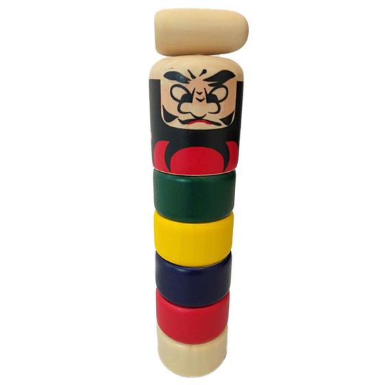 Imagem de Brinquedo Daruma Otoshi Tomerry de madeira tradicional japonesa 22x4,7cm