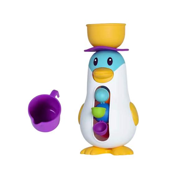 Imagem de Brinquedo de Banheira para Bebês Pinguim Monta e Desmonta Polibrinq - BB3027