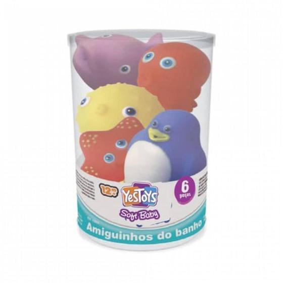Imagem de Brinquedo de Banho - Amiguinhos do Banho - 8 Peças Sortidas - Soft Baby - Yes Toys