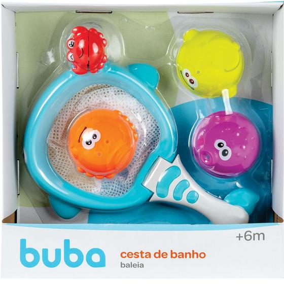 Imagem de Brinquedo De Banho Infantil Cesta De Banho Baleia Buba