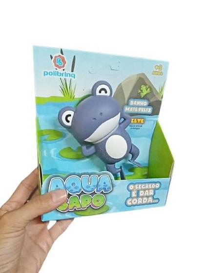 Imagem de Brinquedo de Banho Sapinho Aqua Sapo de corda Azul - Polibrinq