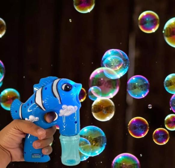 Imagem de Brinquedo de Bolhas de sabão Peixe Palhaço Automática Com Led Presente Dia Das Crinaças