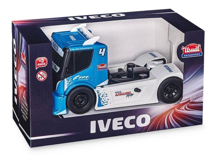Brinquedo De Caminhão Truck Iveco Racing Azul Miniatura - Usual ...