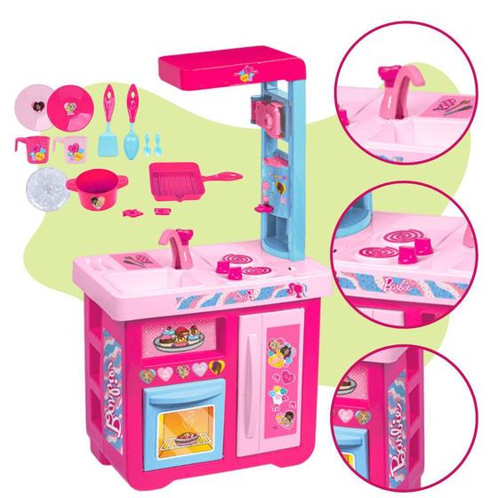 Imagem de Brinquedo de Cozinha da Barbie Rosa Cheff Cotiplas Completa