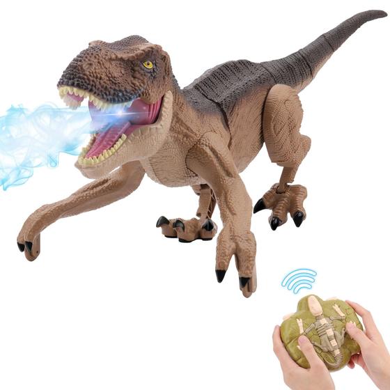 Imagem de Brinquedo de dinossauro com controle remoto iQkidz T-Rex para meninos de 3 a 12 anos