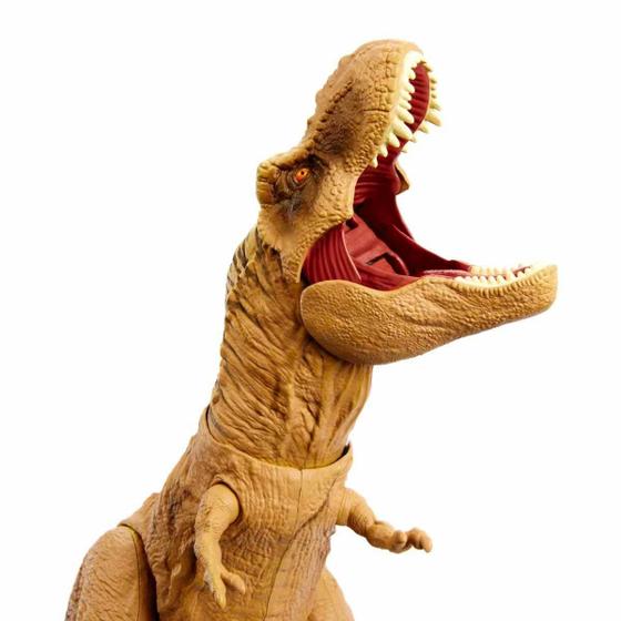 Imagem de Brinquedo de dinossauro Mattel Jurassic World Tyrannosaurus T Rex com filho