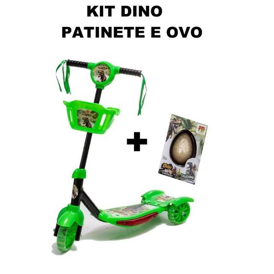 Imagem de Brinquedo De Dinossauro Patinete Com Cestinha E Presente