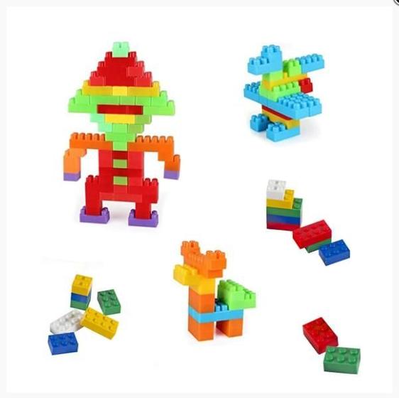 Imagem de Brinquedo De Montar Blocos Infantil Quadrado Retângulos