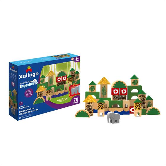 Imagem de Brinquedo de Montar Brincando de Engenheiro Selva 70 Peças Lógica Imaginação Criatividade Jogo Infantil - Xalingo 54609