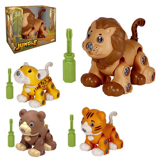 Imagem de Brinquedo de Montar e Desmontar Jungle - Animais com Chave - Opções Leão, Tigre, Urso e On- ARTBRINK