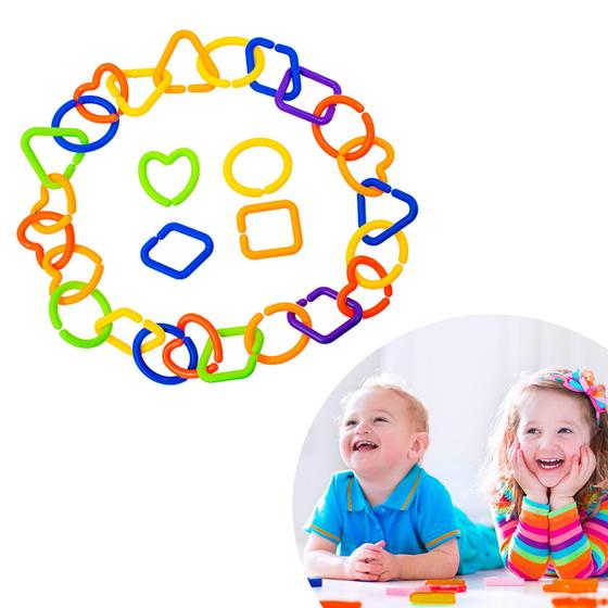 Imagem de Brinquedo De Montar Interativo Plastico Argolas Infantil Coloridos Encaixar