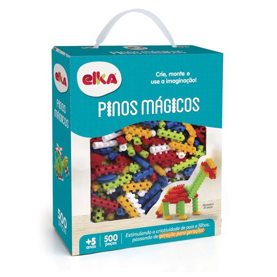 Imagem de Brinquedo De Montar Pinos Magicos 500 Pecas Elka