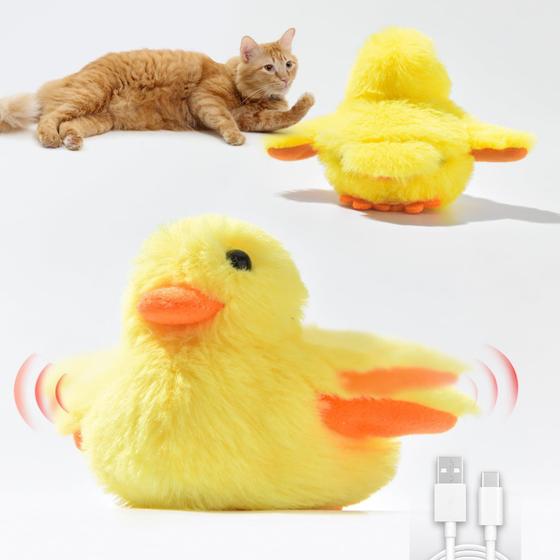 Imagem de Brinquedo de Pato com Asas que Batem - Catnip Recarregável Huuflyty