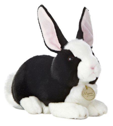 Imagem de Brinquedo de pelúcia Aurora World Miyoni Dutch Rabbit preto branco 25cm