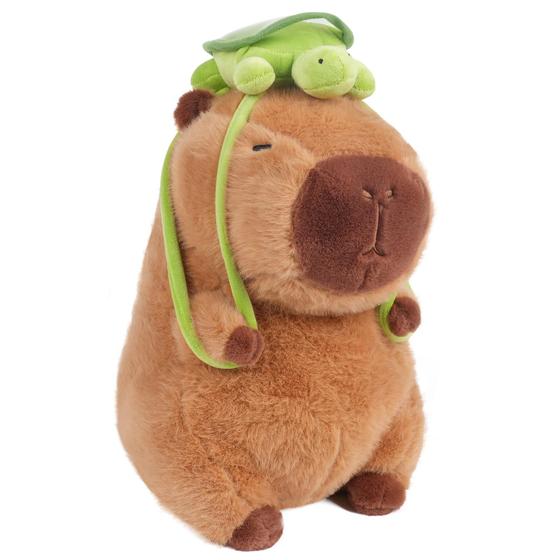 Imagem de Brinquedo de pelúcia EASELR Capybara com mochila Turtle de 30 cm para crianças