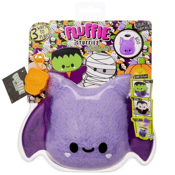 Imagem de Brinquedo de pelúcia Fluffie Stuffiez Halloween Bat com revelação surpresa