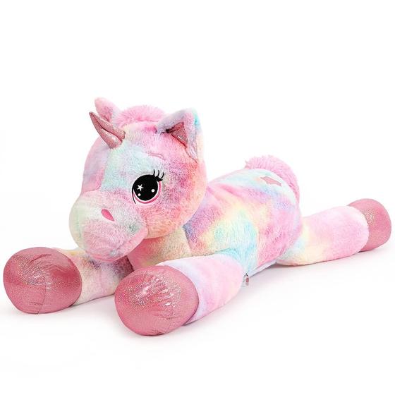 Imagem de Brinquedo de Pelúcia Gigante Unicórnio 1,1m - Com Travesseiro