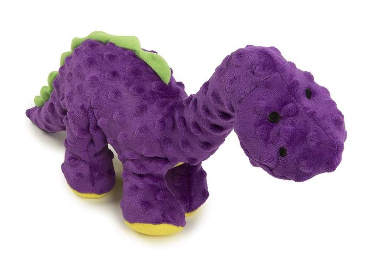 Imagem de Brinquedo de pelúcia para cães GoDog Dinos Bruto Squeaky com Chew Guard Purple