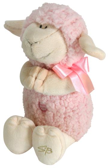 Imagem de Brinquedo de pelúcia Stephan Baby Praying Woolly Lamb Pink 28 cm com música