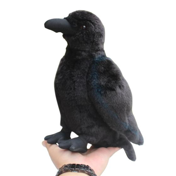 Imagem de Brinquedo de pelúcia Whrigud Realistic Crow para crianças e decoração de casa