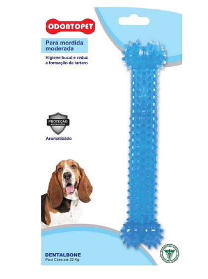 Imagem de Brinquedo Dental Bone Azul Cães Mordida Moderada até 22 Kg