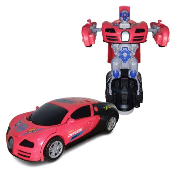 Imagem de Brinquedo Dia Das Criança Carrinho Que Transforma Em Robô Cum Luz e Som Bugatti Sport