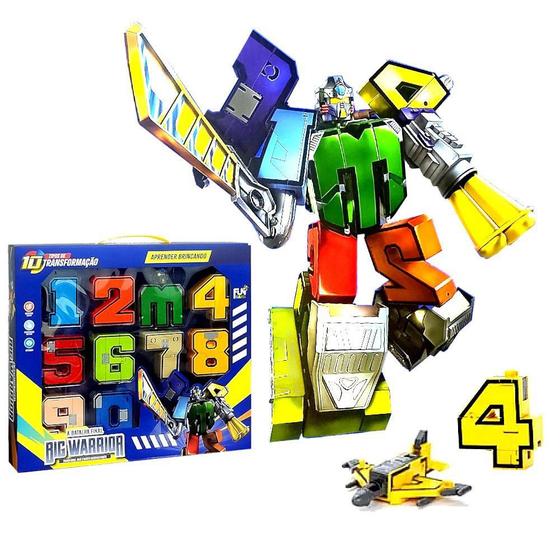 Imagem de Brinquedo Didático 10 Números que transformam e Robôs e Carros