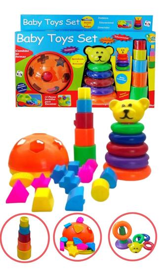Imagem de Brinquedo Didático Educativo Divertido P/ Bebe Brinquedo De Encaixe Baby Toys Set Pica Pau