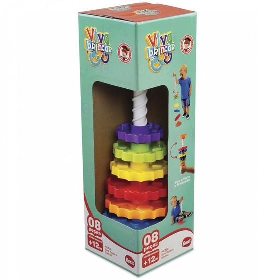 Imagem de Brinquedo Didático Infantil Giro Mágico Encaixe as Pecinhas Coloridas Dismat
