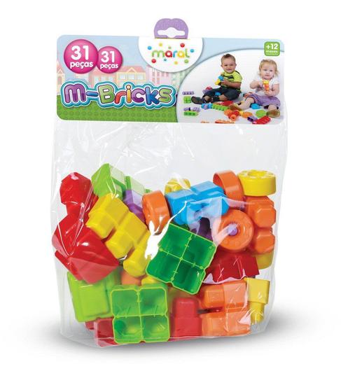 Imagem de Brinquedo Didático Infantil M-Bricks 31 peças
