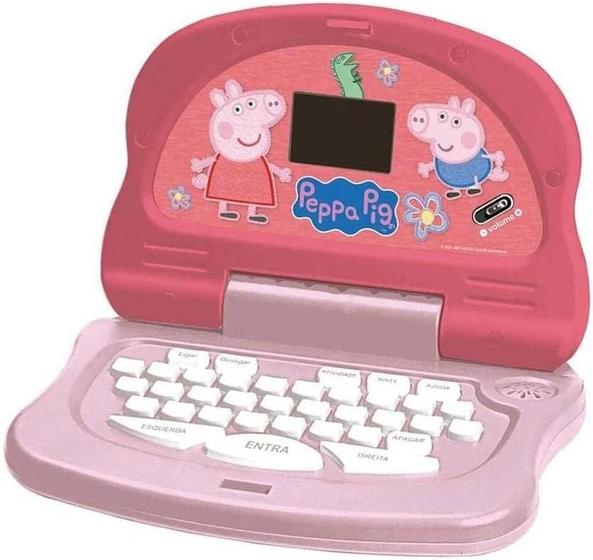 Imagem de Brinquedo Didático Laptop Infantil Peppa Pig Bilíngue Com Atividades Educativo Jogos Original