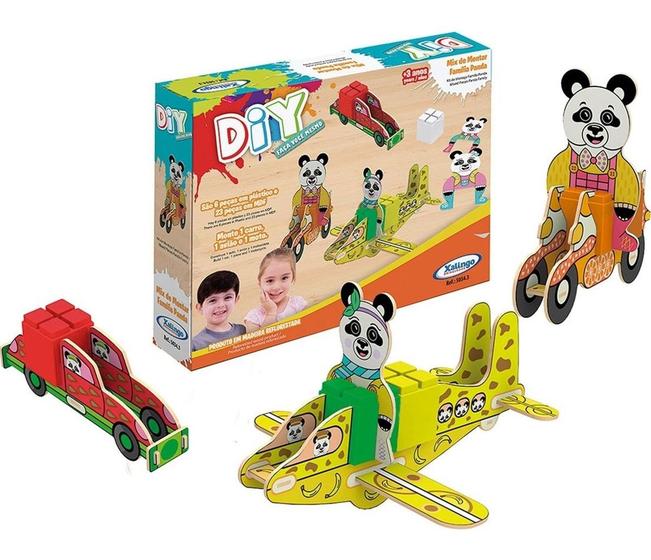 Imagem de Brinquedo Didático Mix De Montar Família Panda 29 Peças