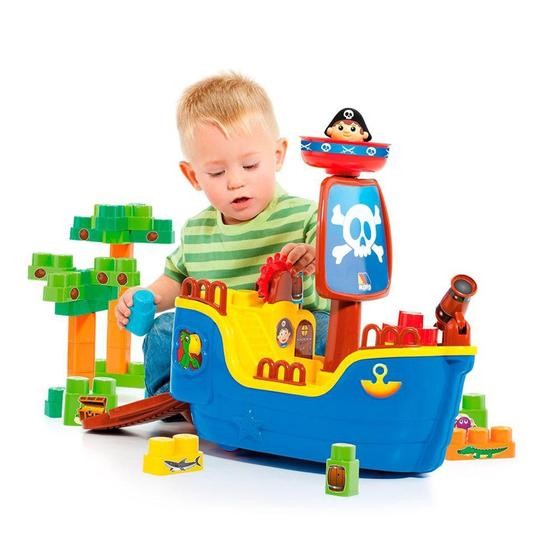 Brinquedo Didatico Navio Pirata Cardoso Toys com 30 Blocos de Montar Menor preço em Brinquedo Didatico Navio Pirata Cardoso Toys com 30 Blocos de Montar