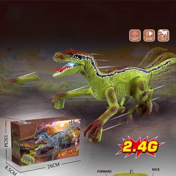 Imagem de Brinquedo dinossauro de controle remoto com luz articulado