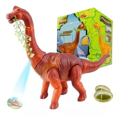 Imagem de Brinquedo Dinossauro Grande Braquiossauro Som Luz Movimento Bota Ovos