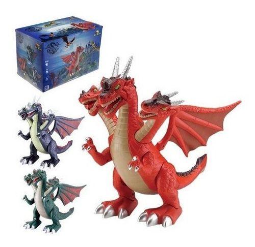 Brinquedo dragão 3 cabeças com som e luz reino dos dragões - Art Brink ...