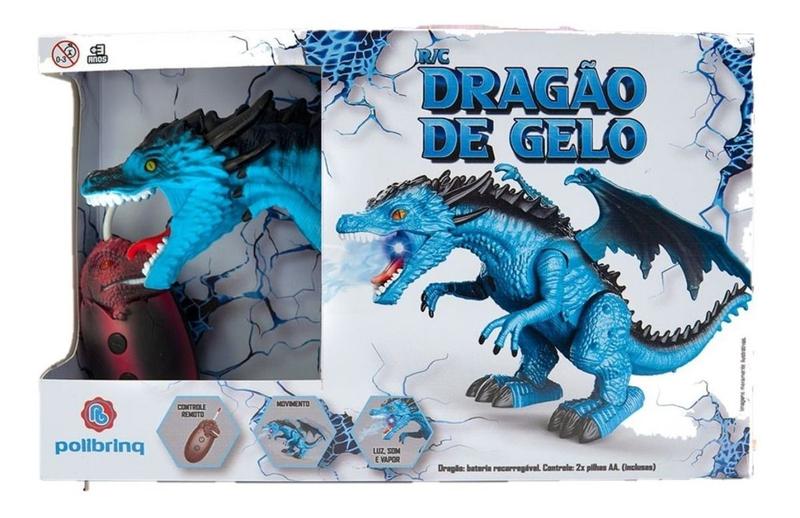 Brinquedo Dragão Gelo Azul Controle Remoto Polibrinq Dg053 - Bonecos ...