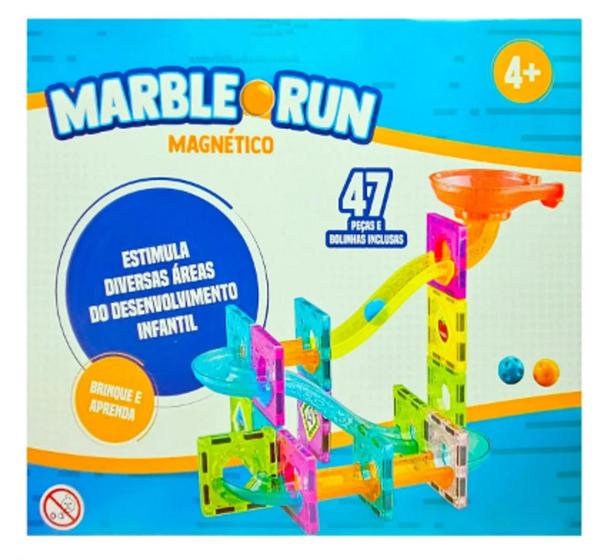 Imagem de Brinquedo Educacional Marble Run Magnético c/ 47pçs - BR2193 - Multikids