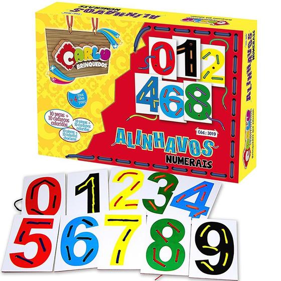 Brinquedo Educativo Alinhavos Numerais - CARLU Menor preço em Brinquedo Educativo Alinhavos Numerais - CARLU
