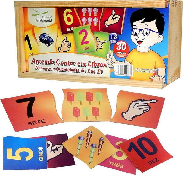 Imagem de Brinquedo Educativo Aprenda A Contar Em Libras 1 ao 10 - EDITORA FUNDAMENTAL